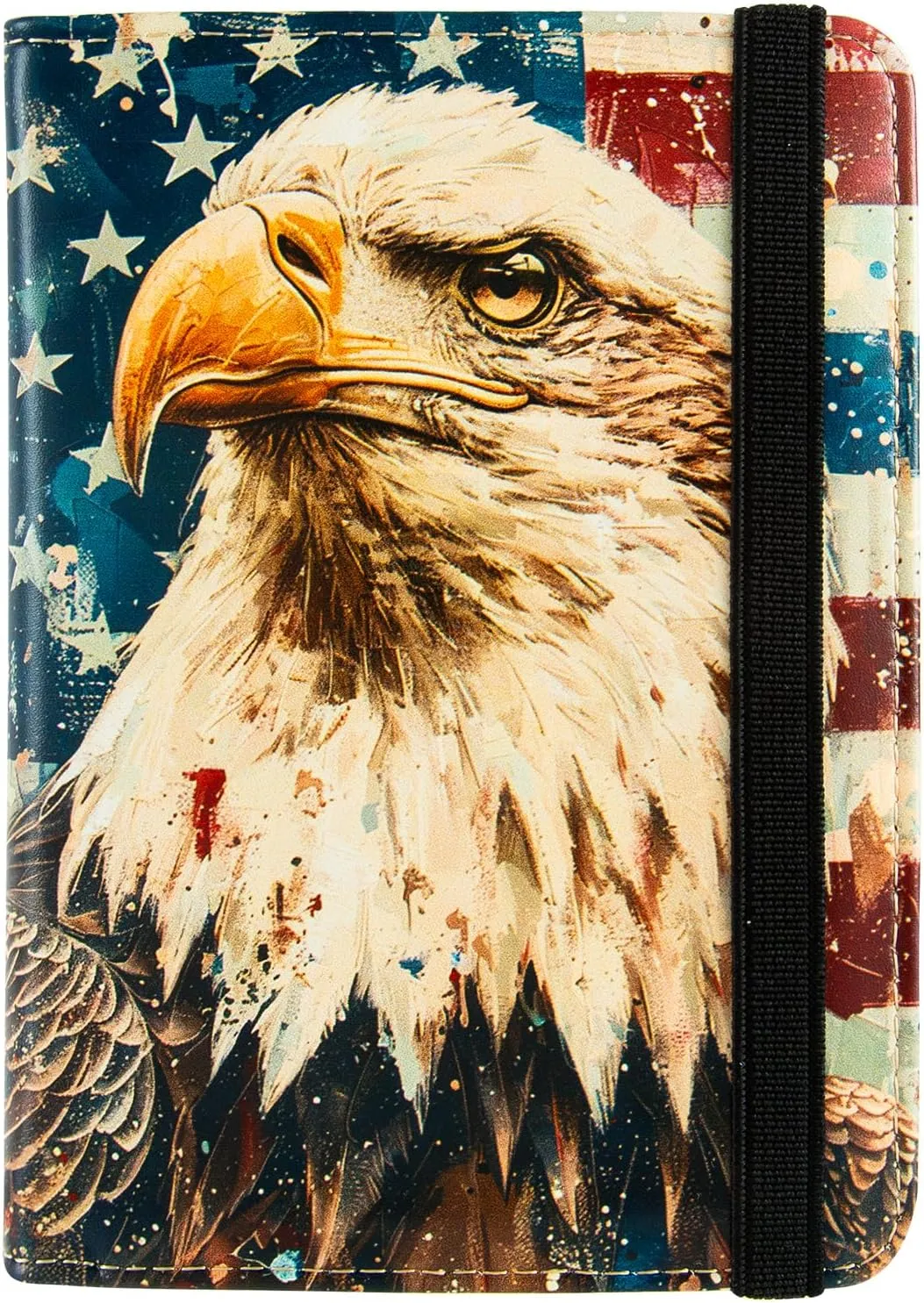 Passport Holder,Cute Passport Cover,Travel Wallet with Credit Card Slots Rfid passport Wallet Waterproof Documents Organizer Women Men (Bald eagle)