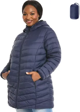 Plus Size Women's Packable Puffer Jacket 1X-6X Water-Resistant Lightweight Winter Coat(Exclusively for Plus Size)