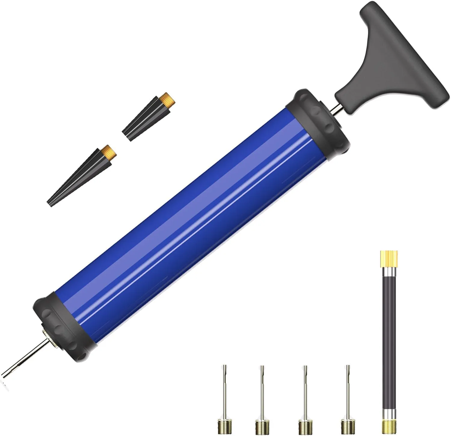 Portable Ball Pump,Air Pump Inflator Kit with Needle,Nozzle, Extension Hose for Basketball Football Volleyball Rugby Exercise Sports Ball