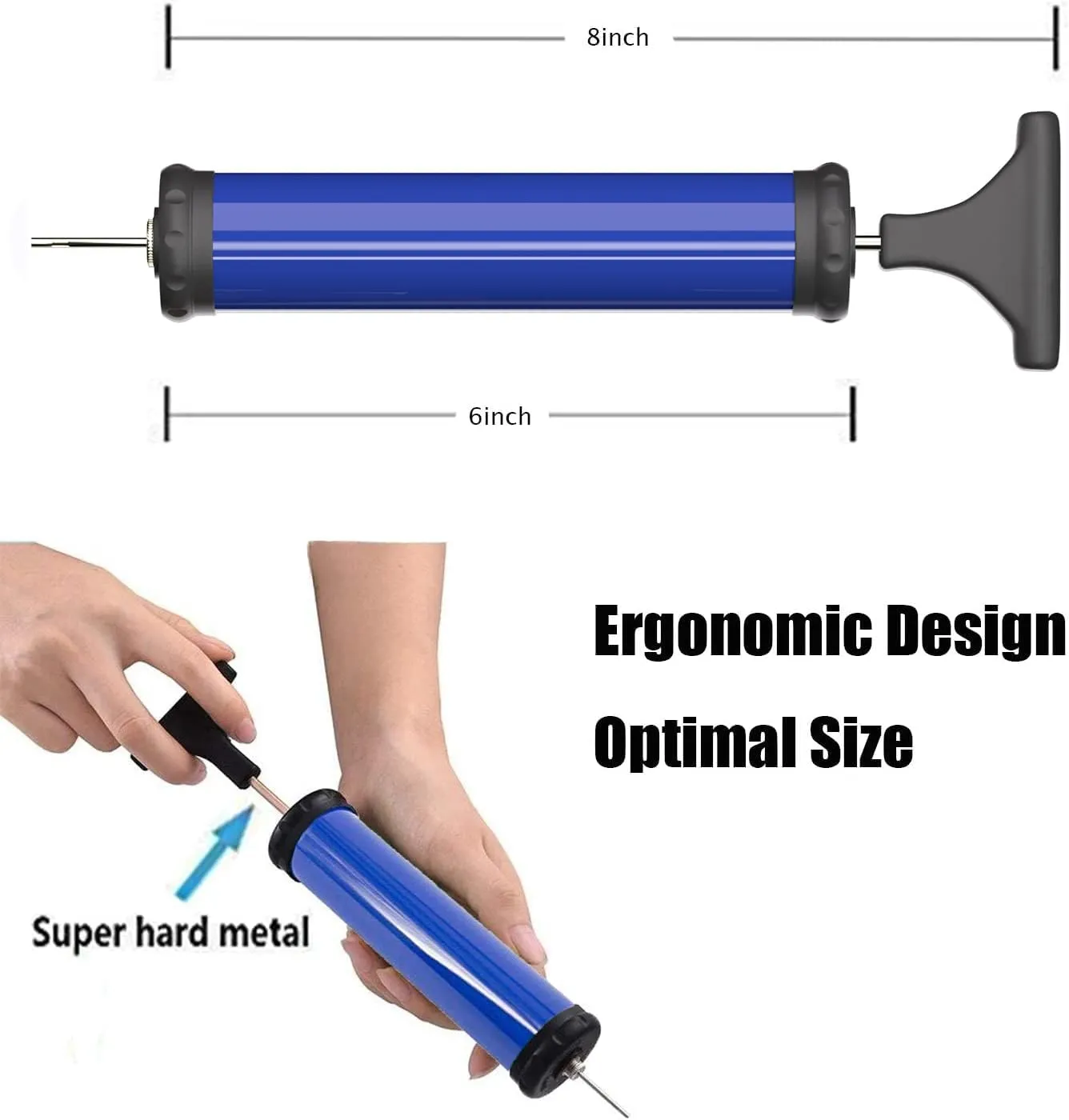 Portable Ball Pump,Air Pump Inflator Kit with Needle,Nozzle, Extension Hose for Basketball Football Volleyball Rugby Exercise Sports Ball