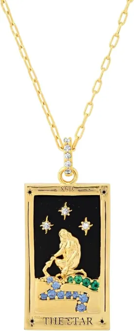 Rocksbox Tarot Card Pendant Necklace - Gold Chain Necklace for Women - 14k Gold Plating - Premium Quality Jewelry