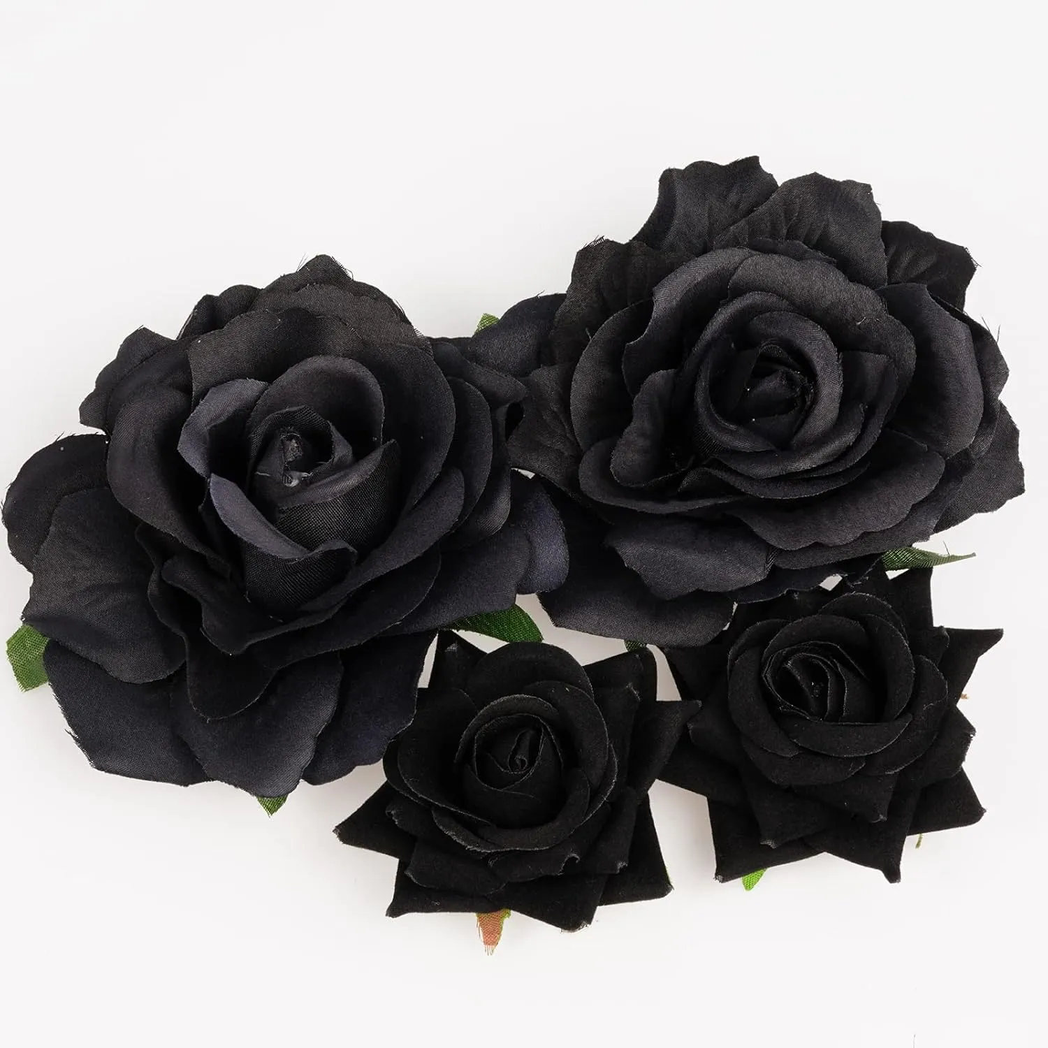 Rose Hair Clip Flower Hairpin Brooch, 4 Pcs Fabric Floral Clips Mexican Hair Flowers Pin up Headpieces for Woman Girl Wedding Party Mother's Day (Black)