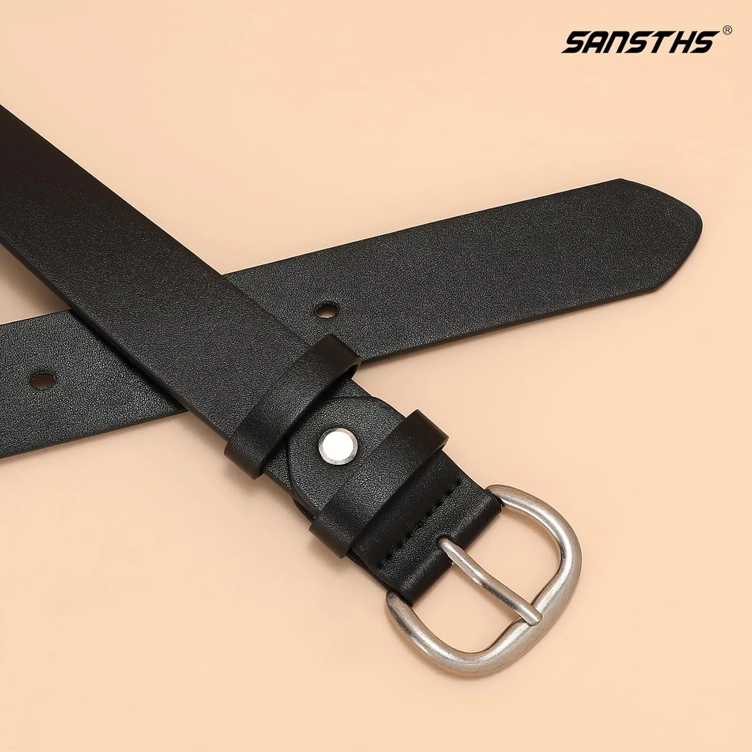 SANSTHS Ladies Waist Belt for Jeans Pants Dresses, Womens Belt with Antique Gold Buckle