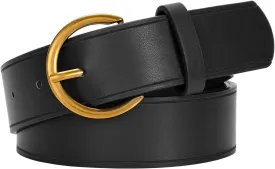 SANSTHS Ladies Waist Belt for Jeans Pants Dresses, Womens Belt with Antique Gold Buckle
