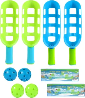 Scoop and Toss Set - Outdoor Toys for Kids with 2 Scoop Rackets and 2 Balls, Beach Lawn Yard Scoop Ball Game for Kids and Adults,Backyard Outside Toss and Catch Game