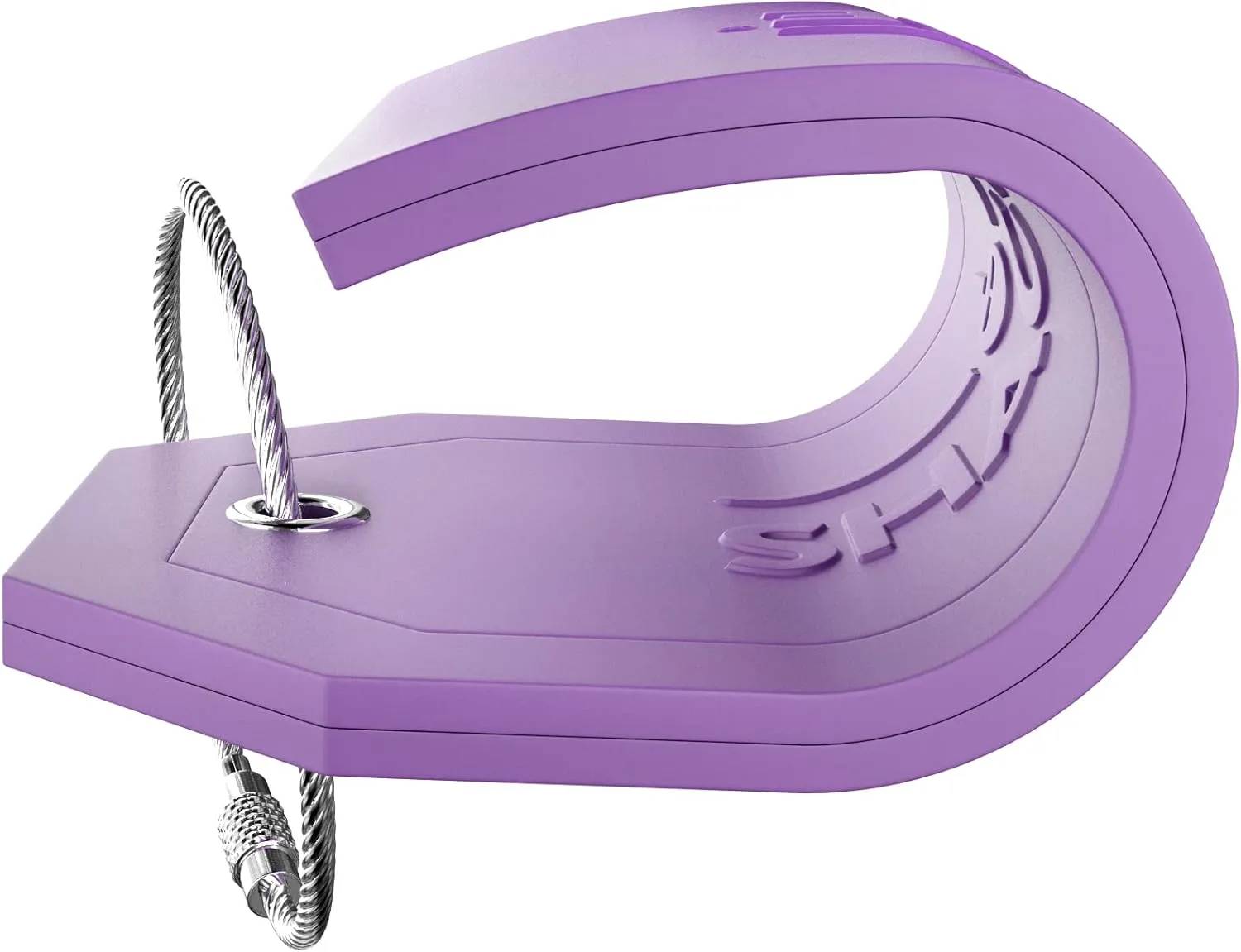 Shacke Large Luggage Tags (2pcs) with Privacy Cover and Steel Loops (Purple)