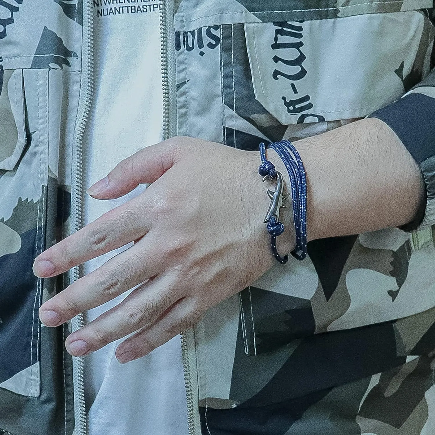 Shark Whale Orca Tail Anchor Turtle Hook Bracelet Nylon Polyester Rope Adjustable Bracelet for Men