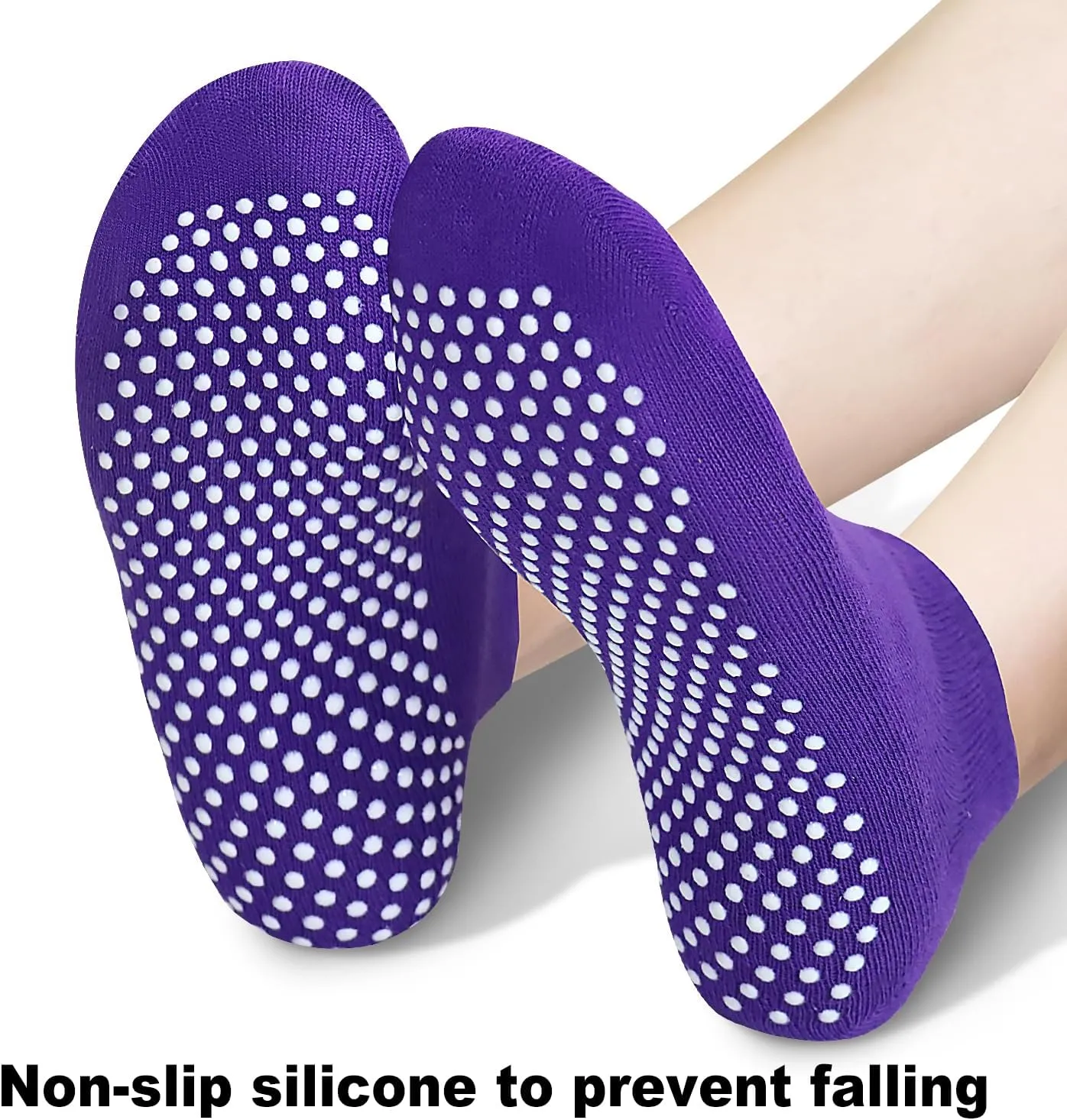 SkiBeaut Pilates Women Socks, 4 pairs Non Slip Grips Yoga Ballet Dance Hospital Grippers Sticky Socks for Lady