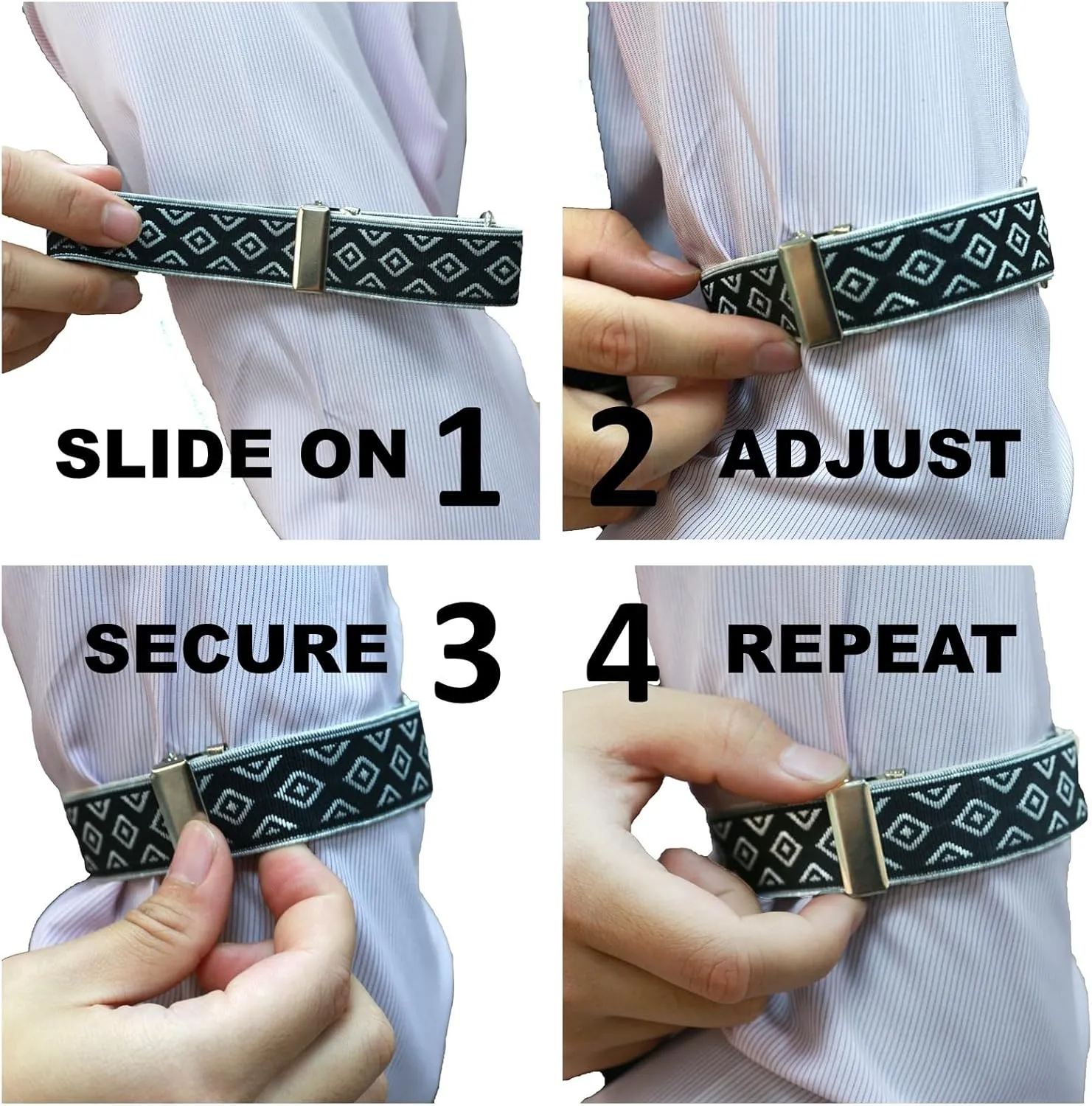Sleeve Garters Elastic Adjustable Armband Non Slip Shirt Garter Sleeve Holders Easy to Use