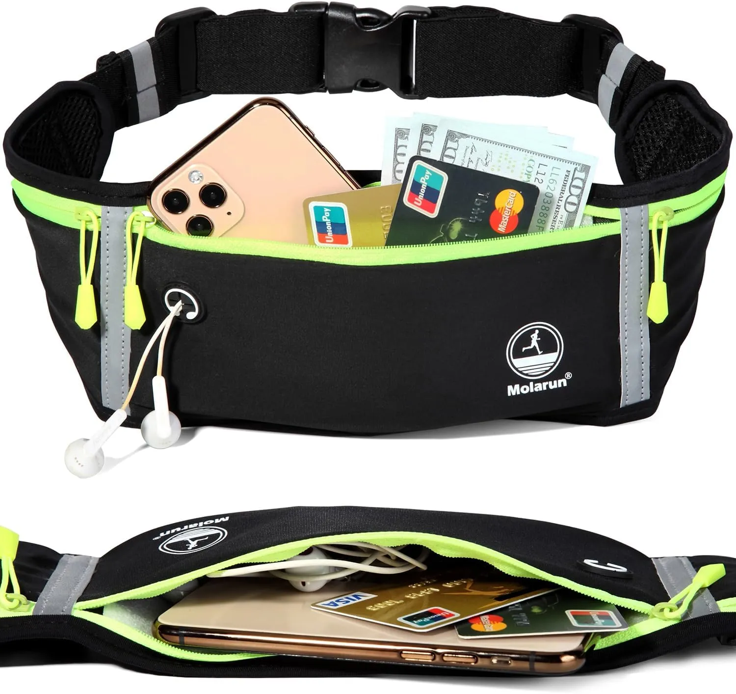 Slim Running Belt Fanny Pack, Exercise Waist Pack Runners Bag Money Belt Phone Holder for Running Hiking Cycling Workout