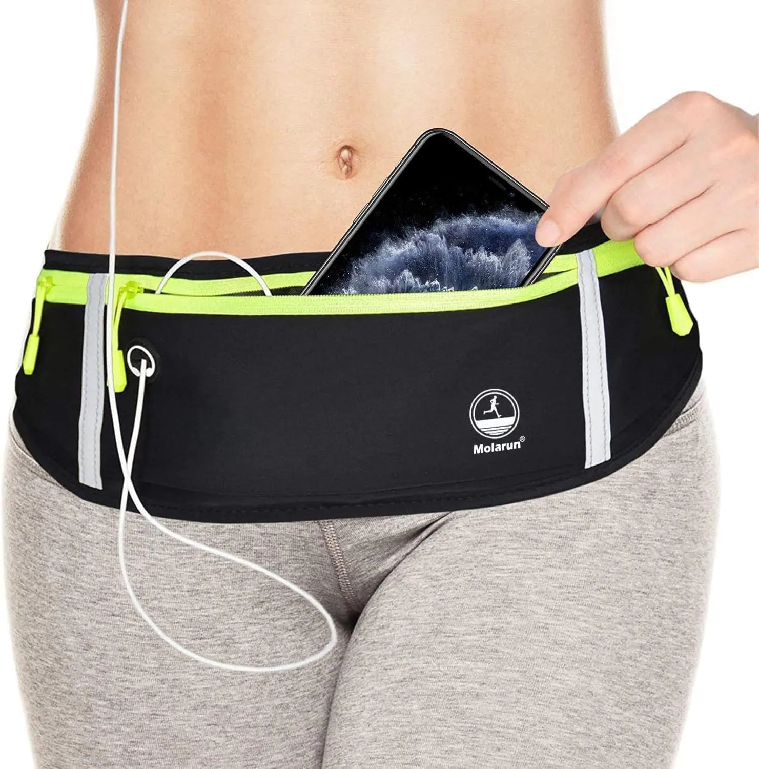Slim Running Belt Fanny Pack, Exercise Waist Pack Runners Bag Money Belt Phone Holder for Running Hiking Cycling Workout