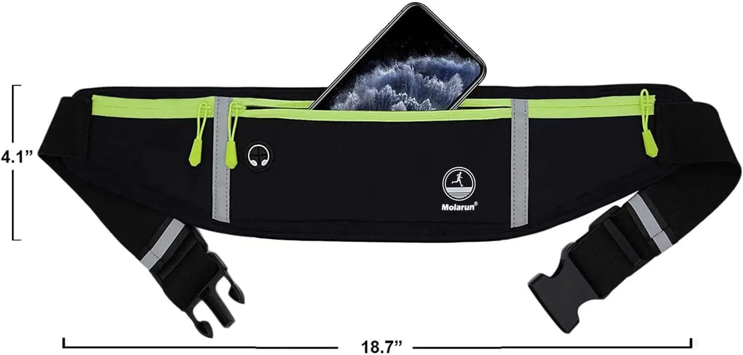 Slim Running Belt Fanny Pack, Exercise Waist Pack Runners Bag Money Belt Phone Holder for Running Hiking Cycling Workout