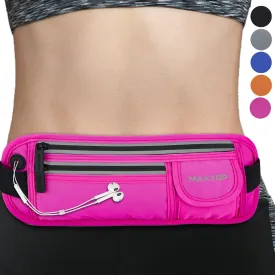 Slim Running Belt Fanny Packs for Women Men, Reflective Waist Pack Phone Holder for Walking Fitness Workout Exercise,Water Resistant Running Travel Belt Bag Jogging Pouch, Gym Accessories for Runner