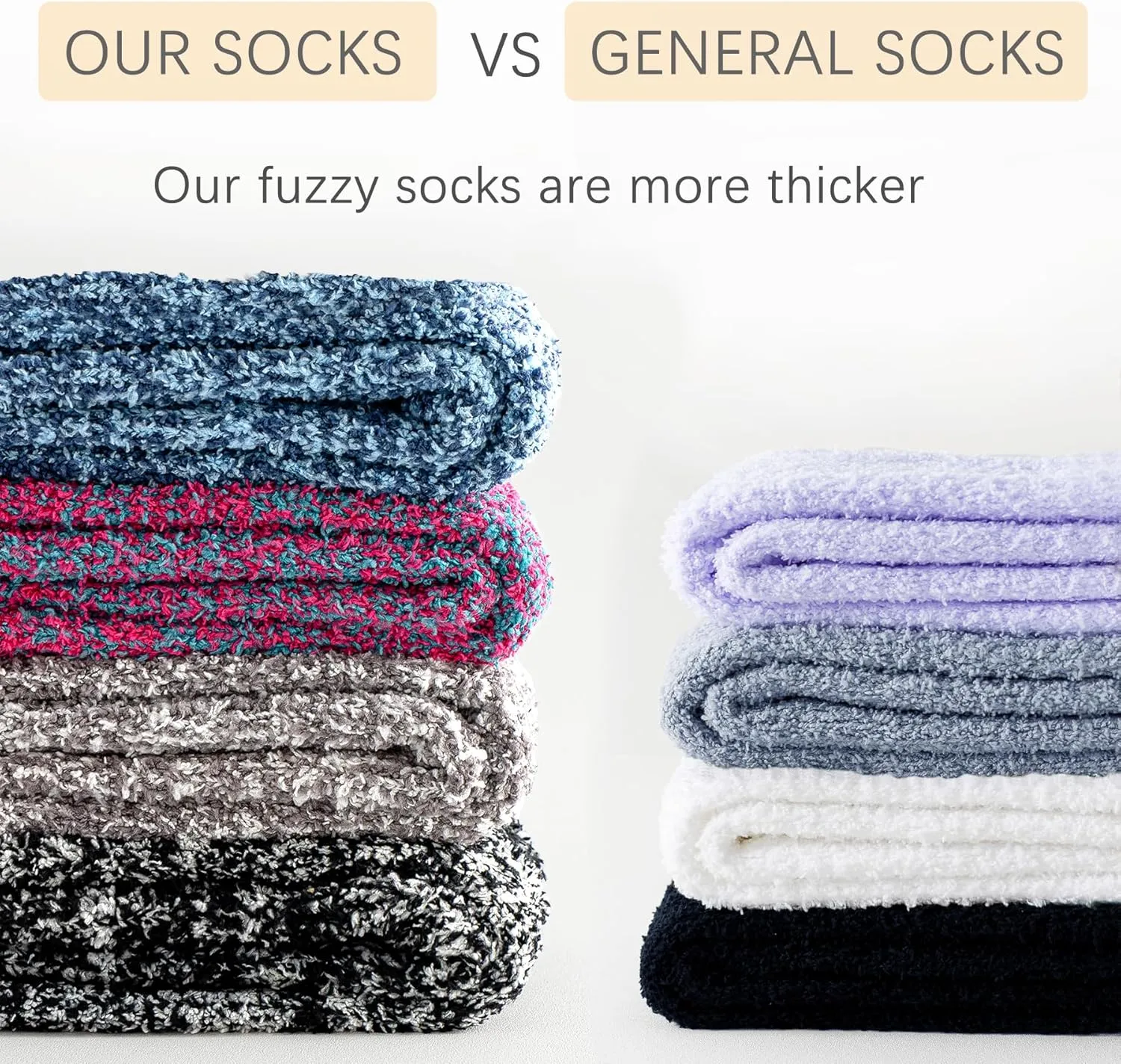 Slipper Socks With Grips for Women and Men - Fuzzy Warm Winter Non-Slip Hospital Socks - Home Cozy Grip Ankle Socks