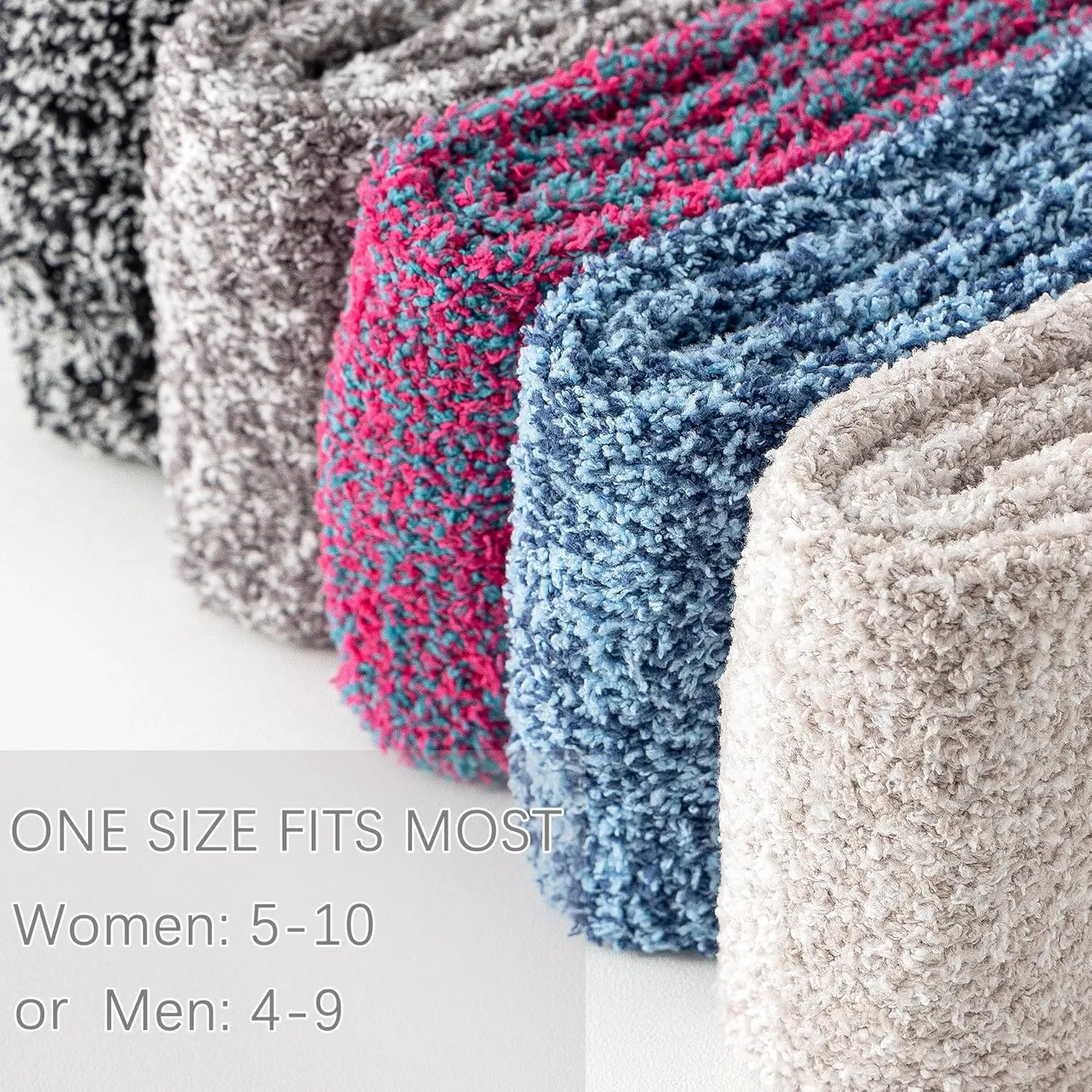 Slipper Socks With Grips for Women and Men - Fuzzy Warm Winter Non-Slip Hospital Socks - Home Cozy Grip Ankle Socks