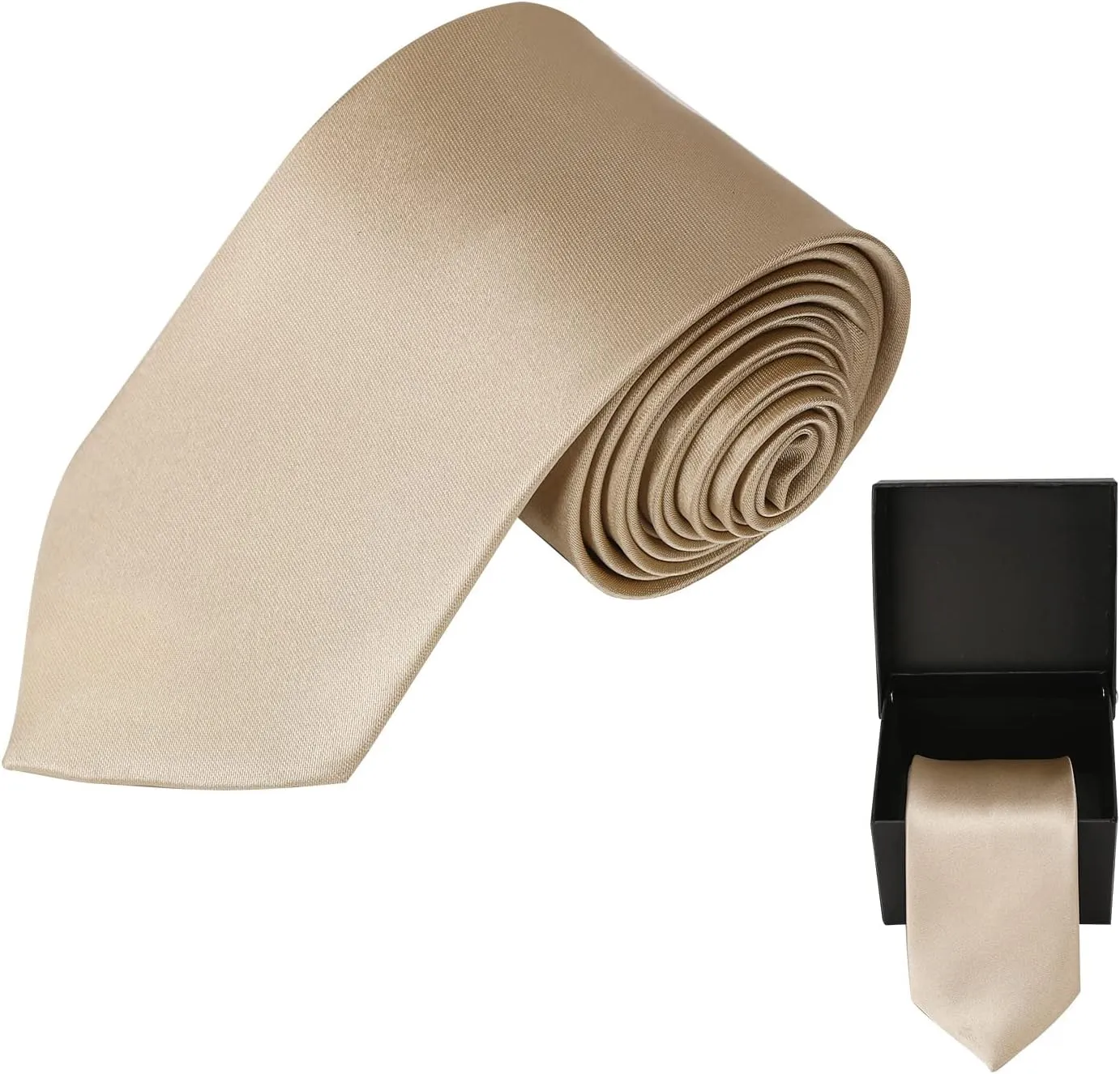 Solid Satin Tie Pure Color Necktie Mens Ties   Gift Box