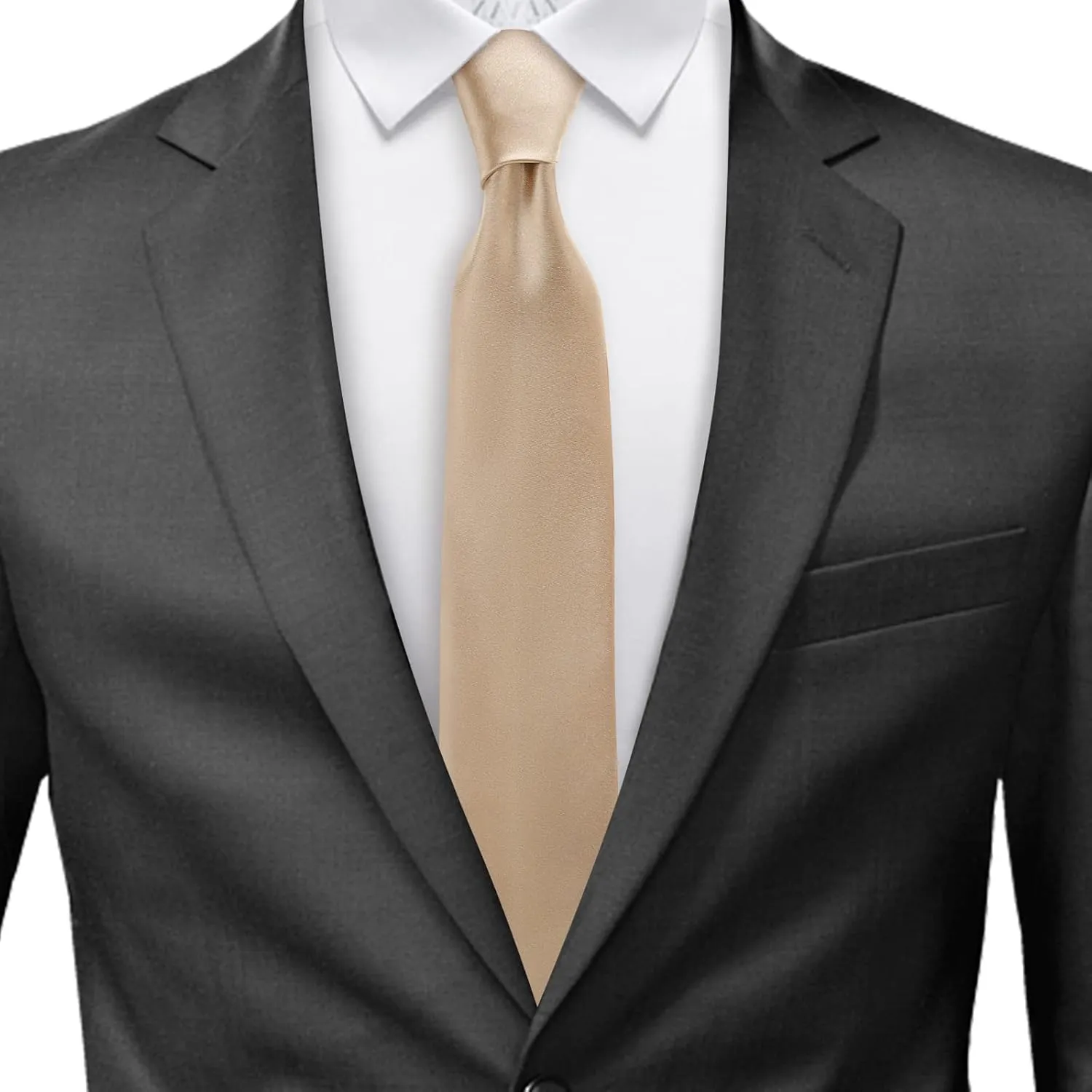 Solid Satin Tie Pure Color Necktie Mens Ties   Gift Box