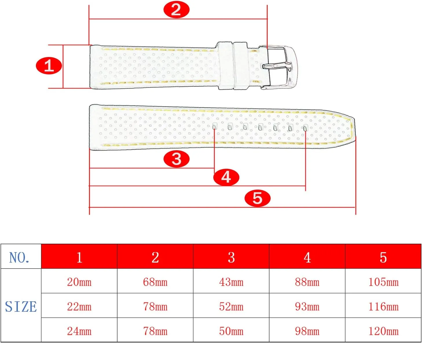 Sporty Black Rubber Silicone Watch Band 20mm 22mm 24mm Breathable Wristband Watch Strap Accessories Gifts for men Match All Watches for Men Women