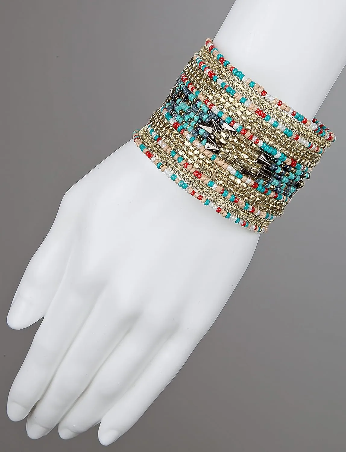 SPUNKYsoul Cuff Bracelets for Women Collection - Adjustable, Stylish Boho Inspired Beaded Bracelets, Trendy Stackable Beads, Ideal for Everyday Wear & Special Occasions