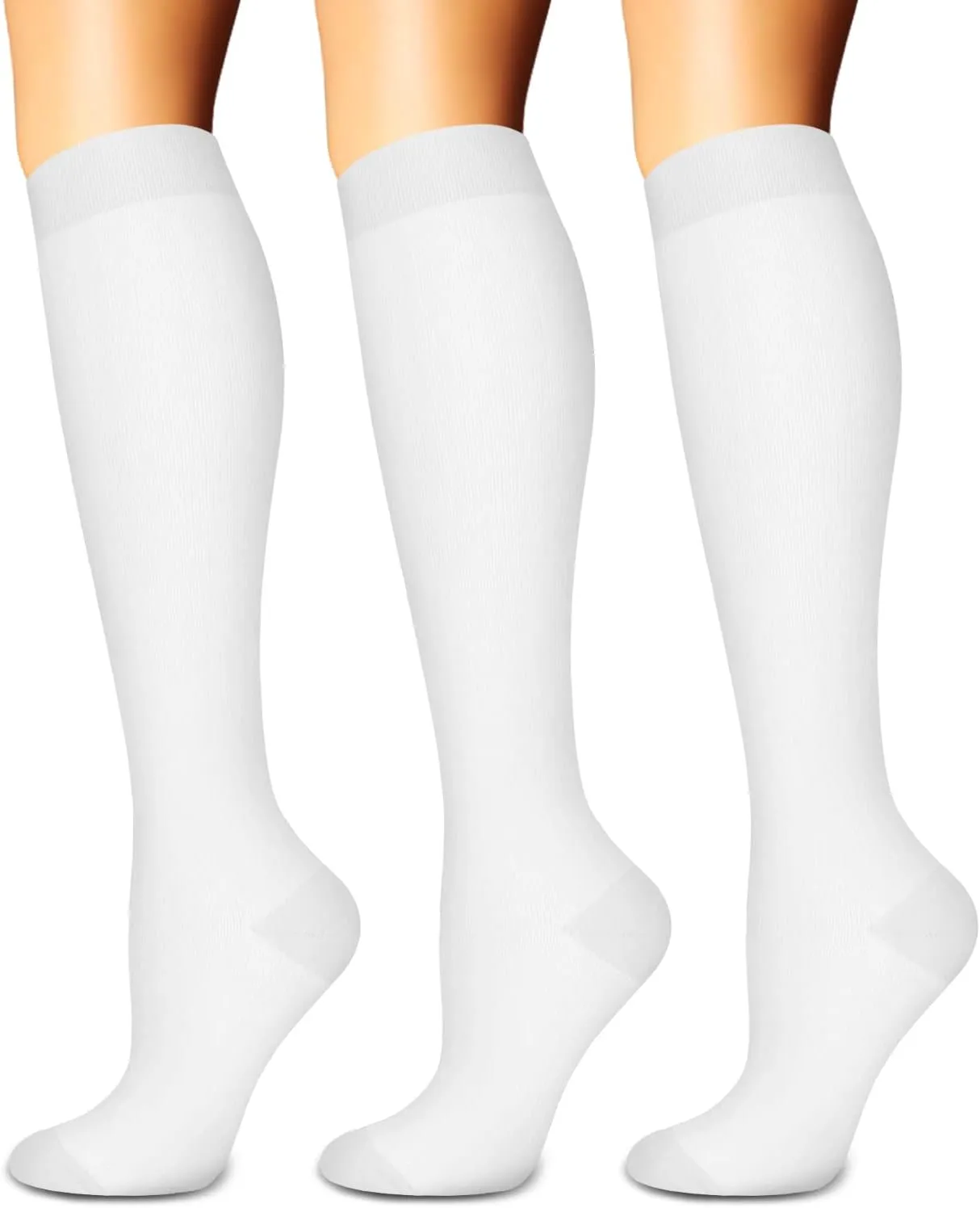SunFeeling Compression Socks for Women & Men Circulation (3 Pairs) - Best Support for Athletic Running Nurses Recovery Travel