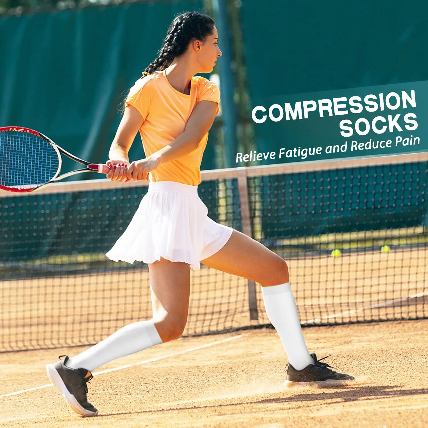 SunFeeling Compression Socks for Women & Men Circulation (3 Pairs) - Best Support for Athletic Running Nurses Recovery Travel