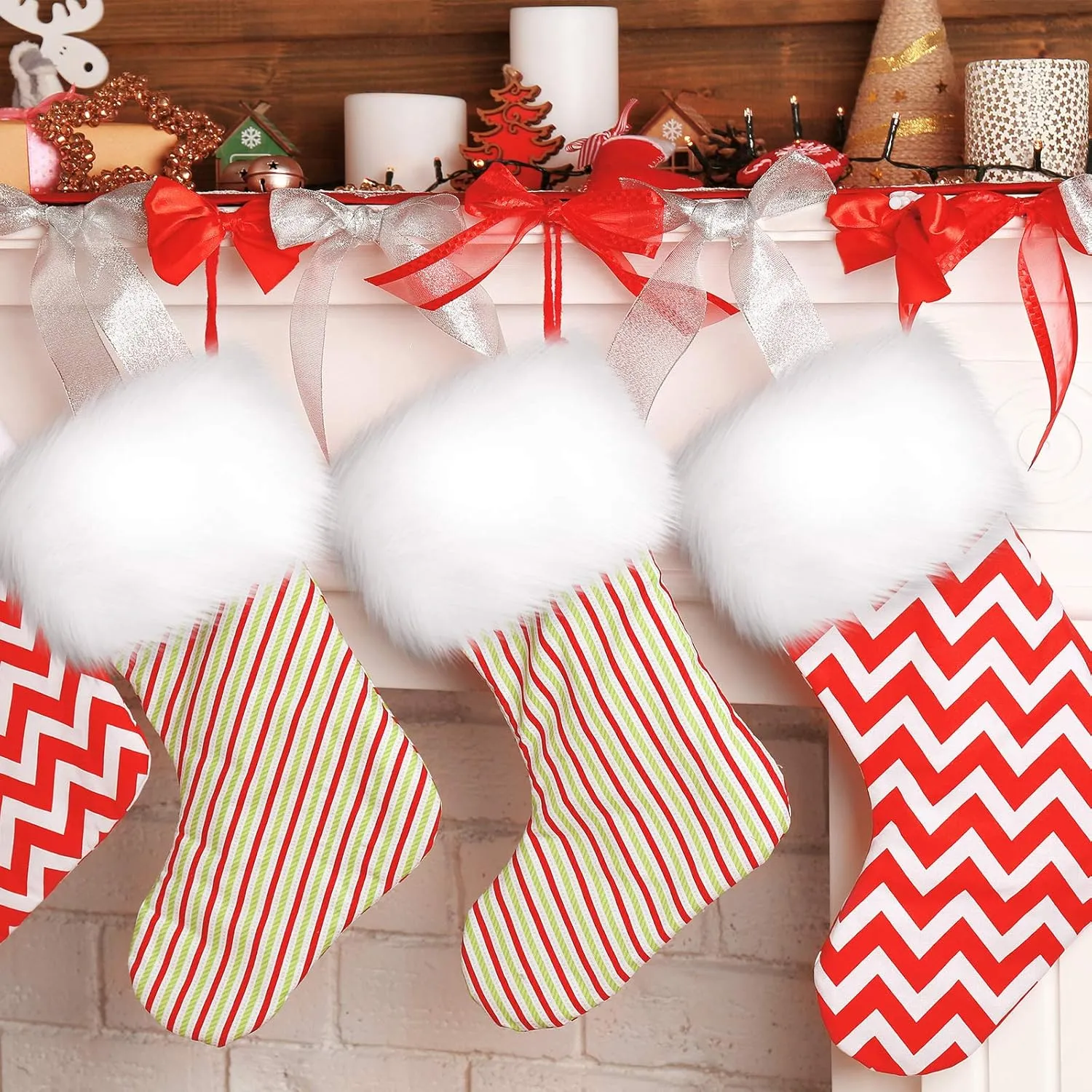 Syhood 2 Inches Wide Christmas Faux Fur Ribbon Trim Fabric Roll for Christmas Tree Decor or Wreath Bows Craft, 3 Yards Long (White)