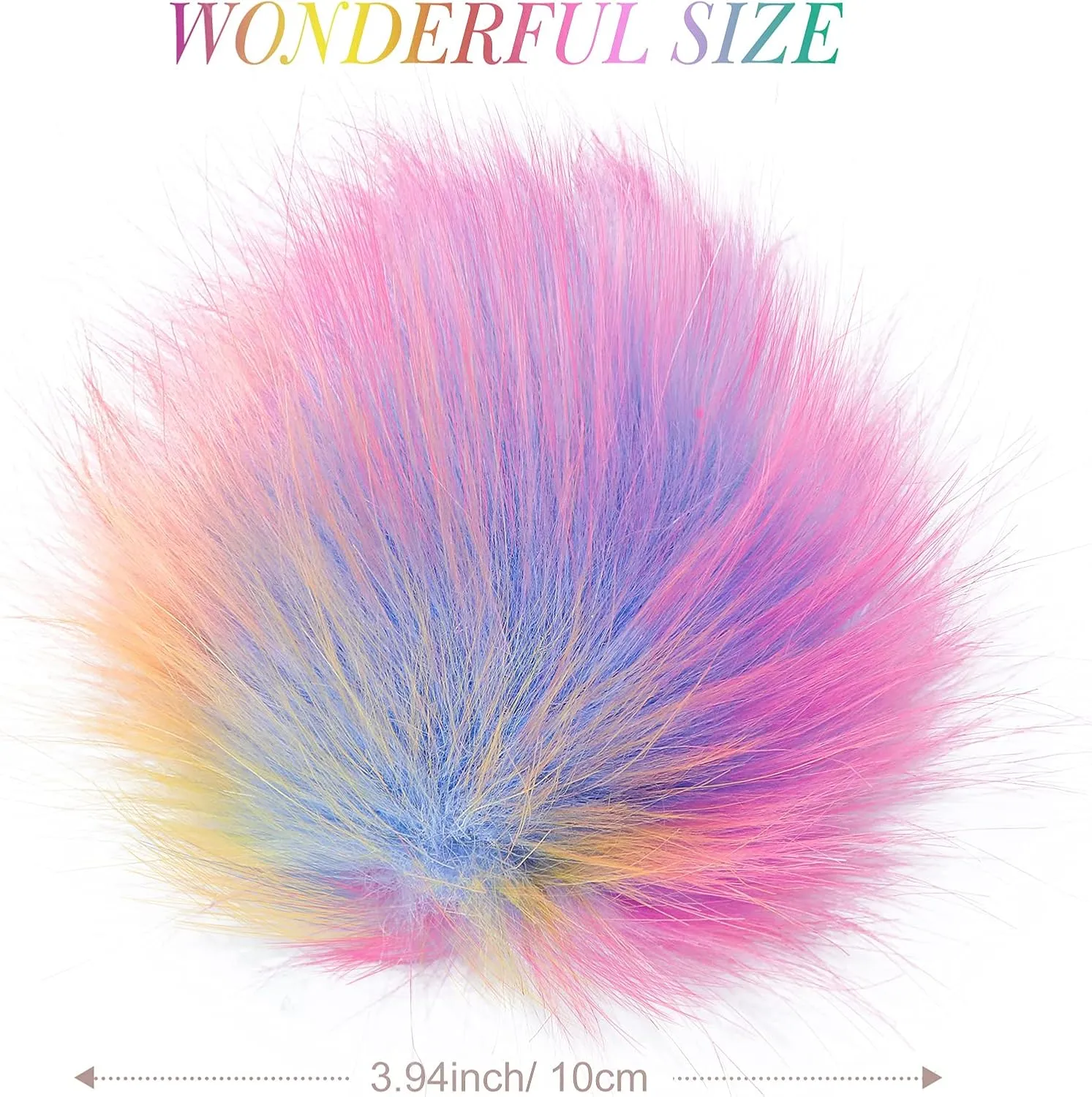 Tatuo 16 Pieces Faux Fur Pom Ball DIY for Hats Shoes Scarves Bag Pompoms Keychain Charms Knitting Hat Accessories(Colorful)