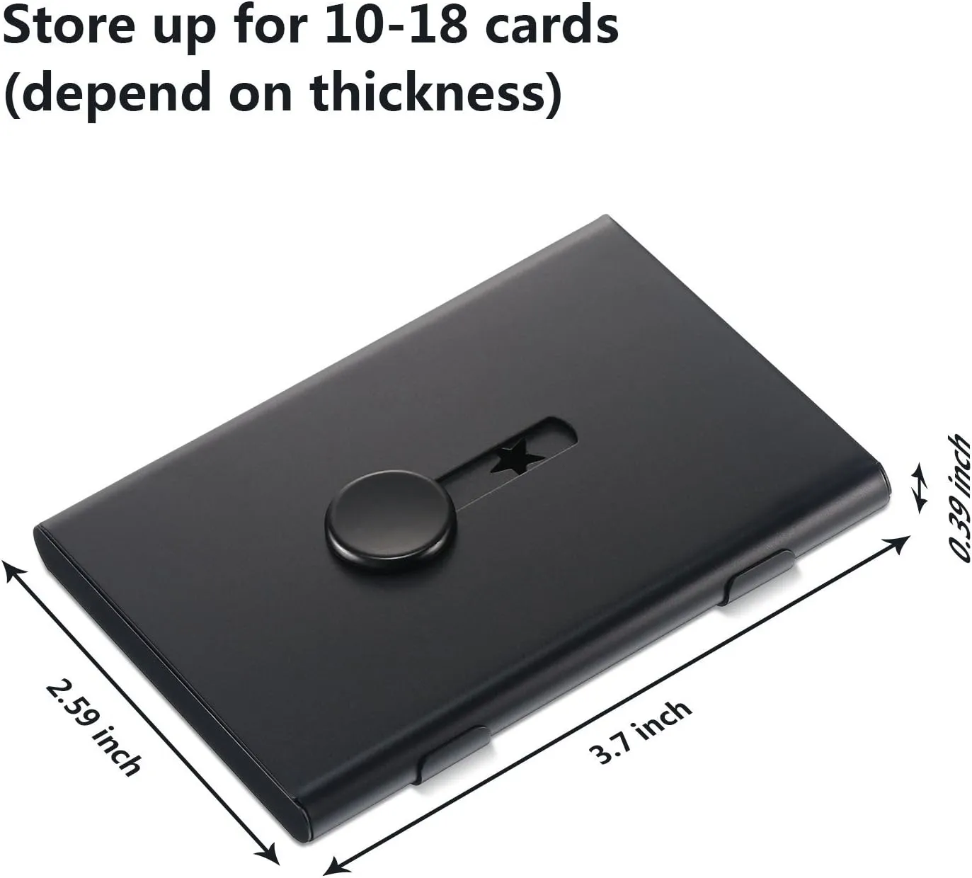 Tatuo 2 Pack Thumb Drive Business Card Holder Stainless Steel Business name Card Case Portable Slide Out name holder Wallet Nice Design pocket for Men and Women(Black/Gray)