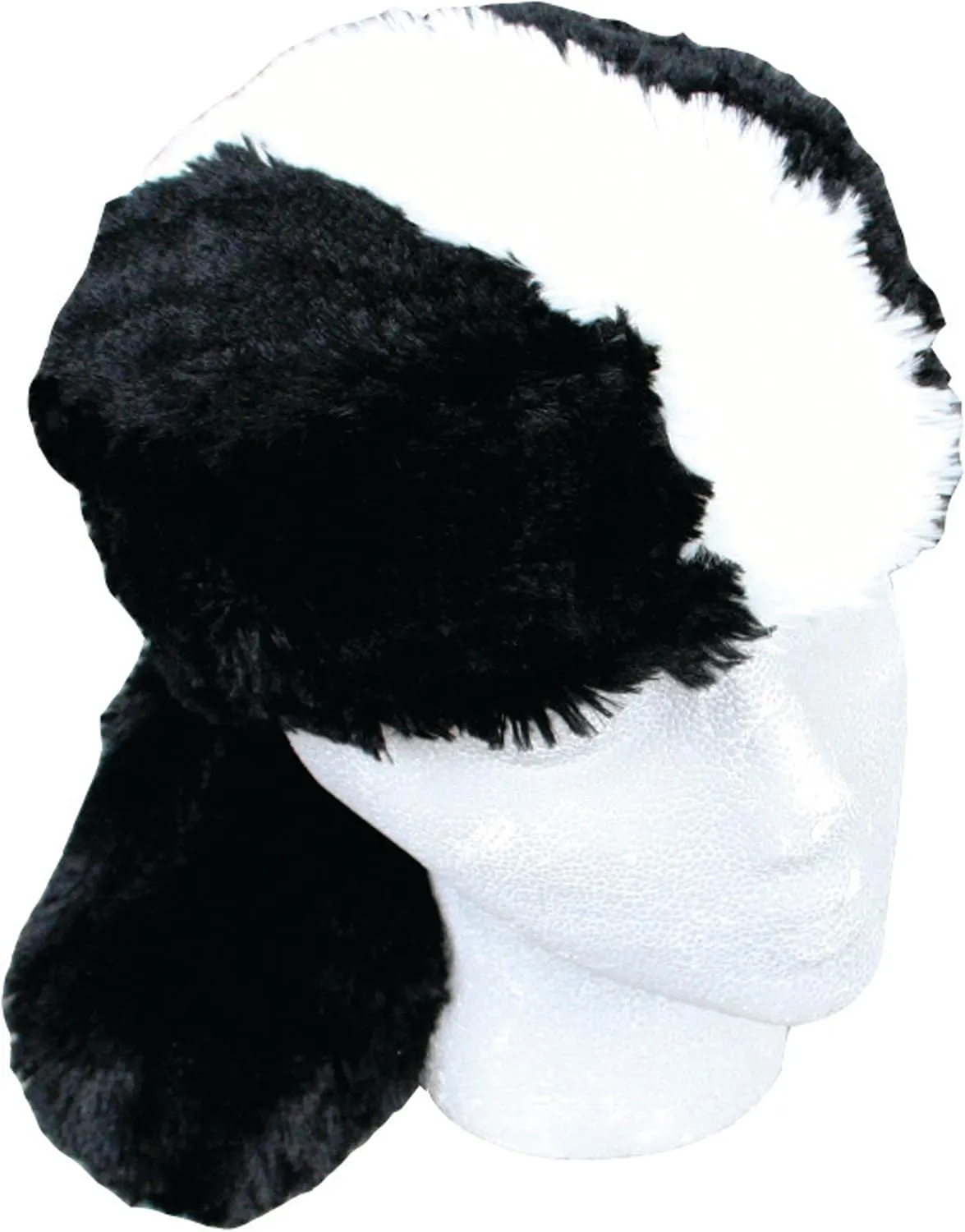 Teen/Adult Faux Fur Skunk Animal Hat Cap, Large, Black White, Lined