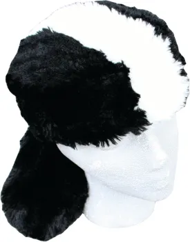 Teen/Adult Faux Fur Skunk Animal Hat Cap, Large, Black White, Lined