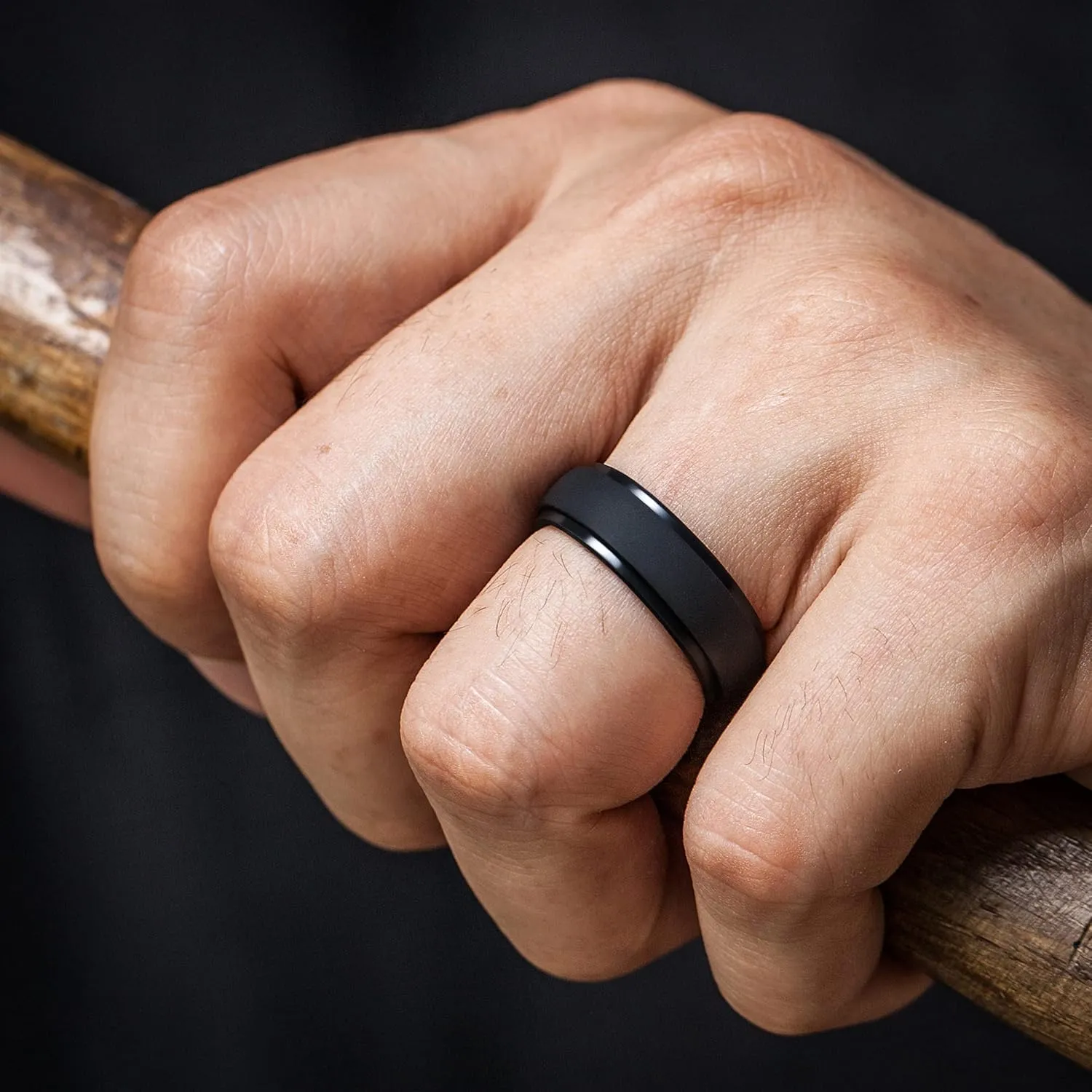 ThunderFit Silicone Rings for Men, Stepped Edge Rubber Wedding Bands - 1/4 Variety Multipack