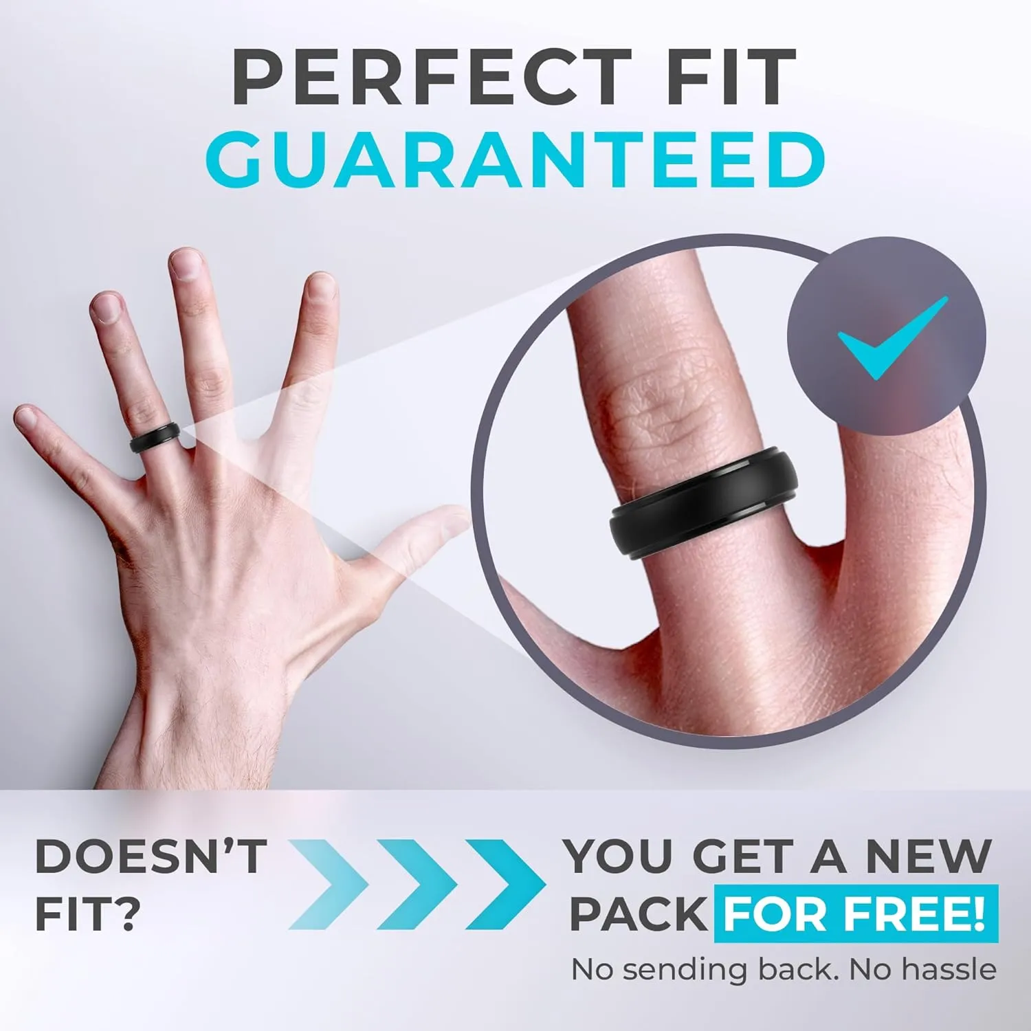 ThunderFit Silicone Rings for Men, Stepped Edge Rubber Wedding Bands - 1/4 Variety Multipack