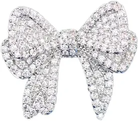 Tiny Bow Brooch Pins for Women Crystal Rhinestone Lapel Pins Trendy Minimalist Enamel Badge for Clothing Dress Suit Decoration Fashion Jewelry