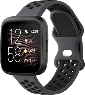 Vanjua Breathable Band for Fitbit Versa 2 Bands Women Men, Soft Silicone Replacement Wristbands Sport Strap Compatible with Fitbit Versa 2 / Fitbit Versa/Versa Lite/Versa SE Smartwatch Accessories