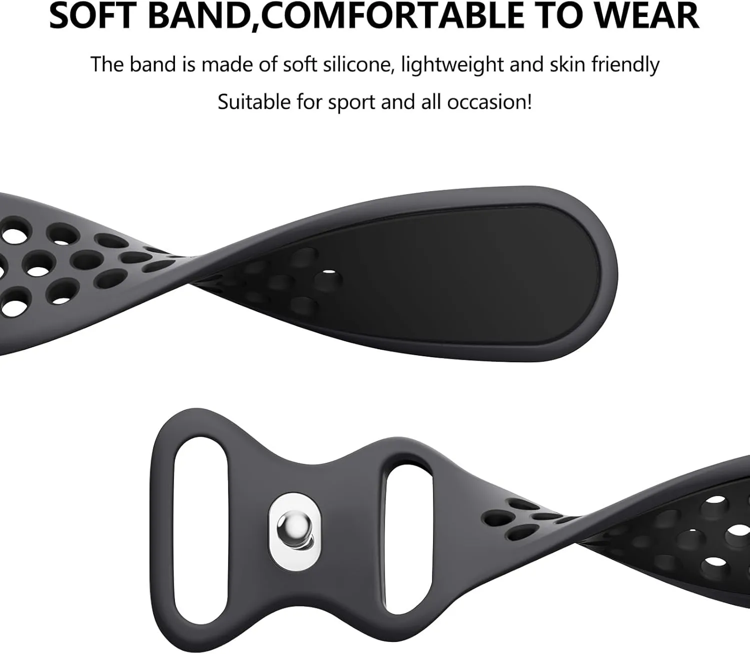 Vanjua Breathable Band for Fitbit Versa 2 Bands Women Men, Soft Silicone Replacement Wristbands Sport Strap Compatible with Fitbit Versa 2 / Fitbit Versa/Versa Lite/Versa SE Smartwatch Accessories