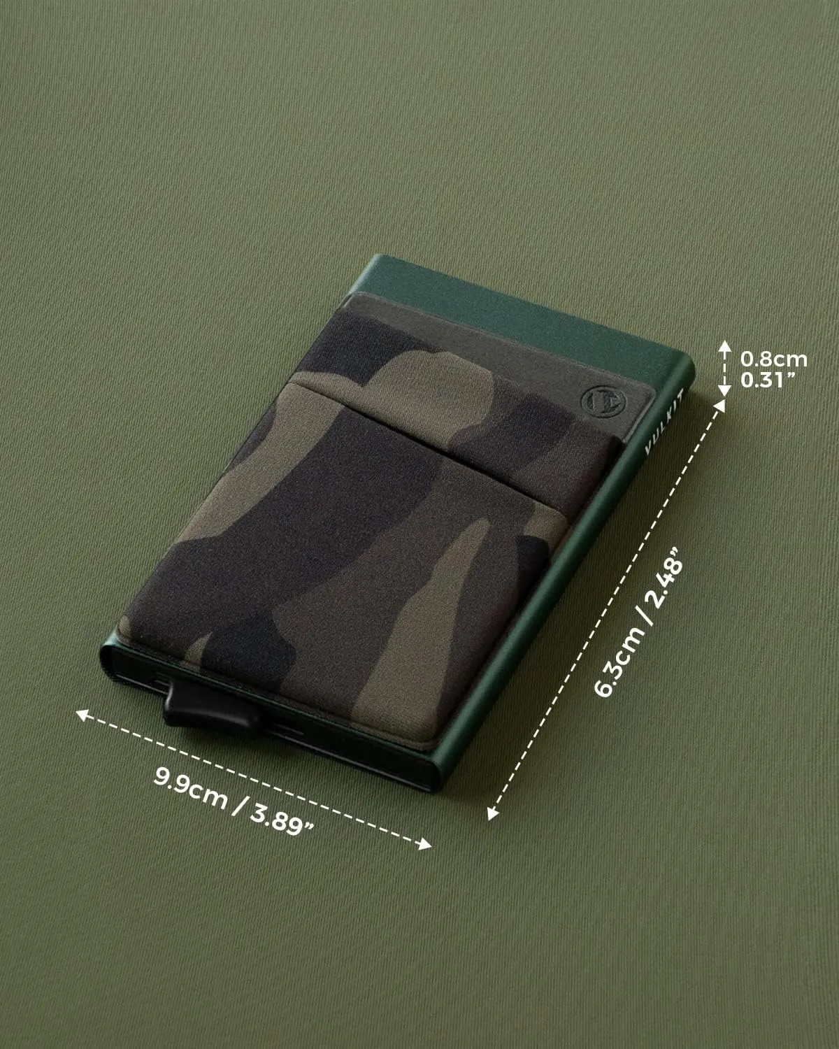 VULKIT Card Holder with Money Pocket Pop Up Wallet RFID Blocking Slim Metal Bank Card Case Holds 5 Cards and Notes(Camouflage Green)