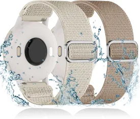 Water-Resistant Elastic Nylon Strap Compatible with Garmin Vivoactive 5/Vivoactive 3/6 Watch Bands, 2 Pack 20mm Quick Release Breathable Wristband for Venu/Venu Sq/Forerunner 55/165/245/645