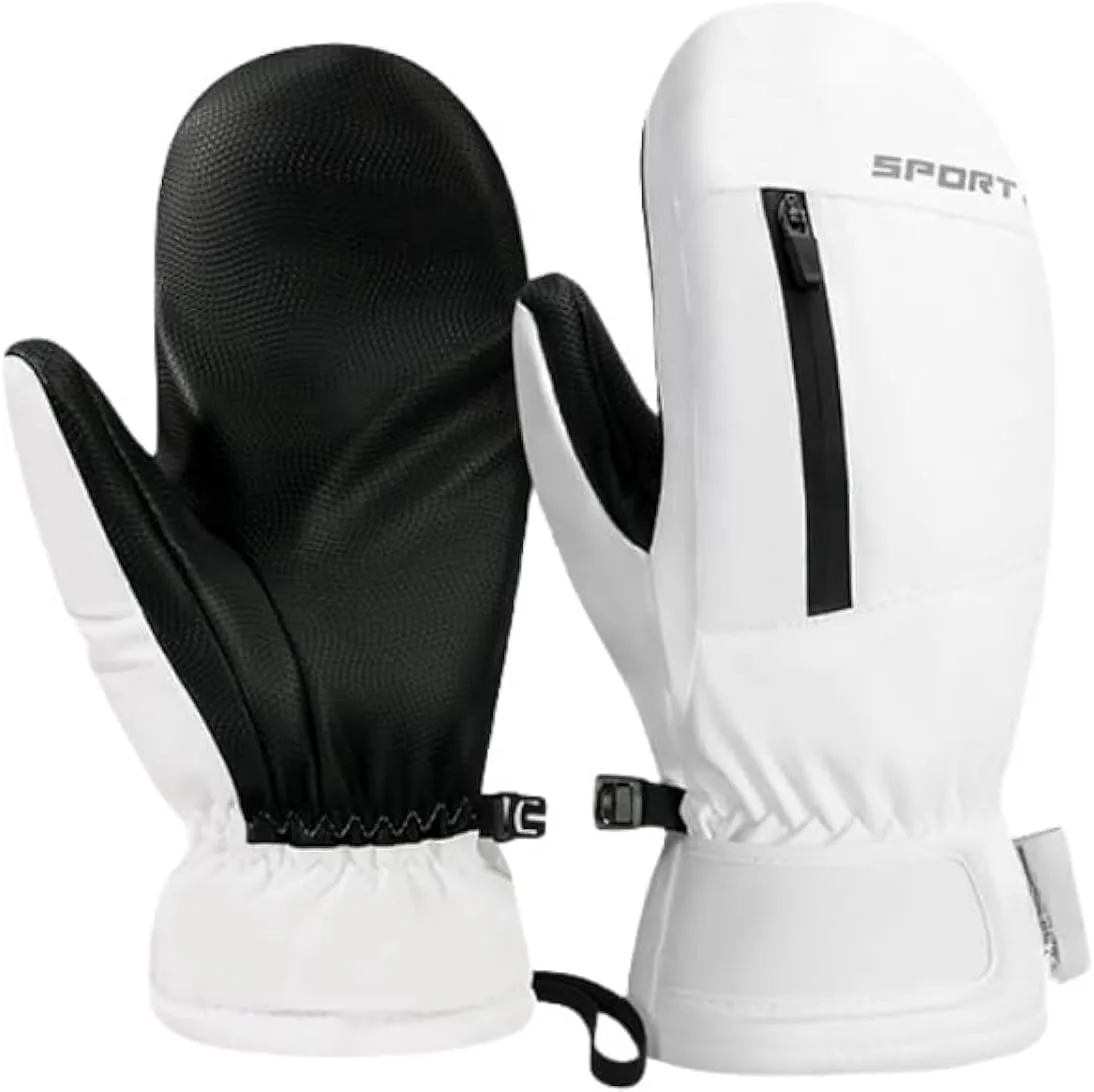 Waterproof Ski Mittens Ski Glove for Women Men Youth Winter Cold Weather Snow Gloves with Hands Warmer Zipper Pocket