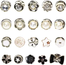 Women Shirt Brooch Pins 20Pcs Mini Cover Up Enamel Safety Lapel Pins Buttons Sweater Shawl Clips for Coat Dress Clothes Decoration