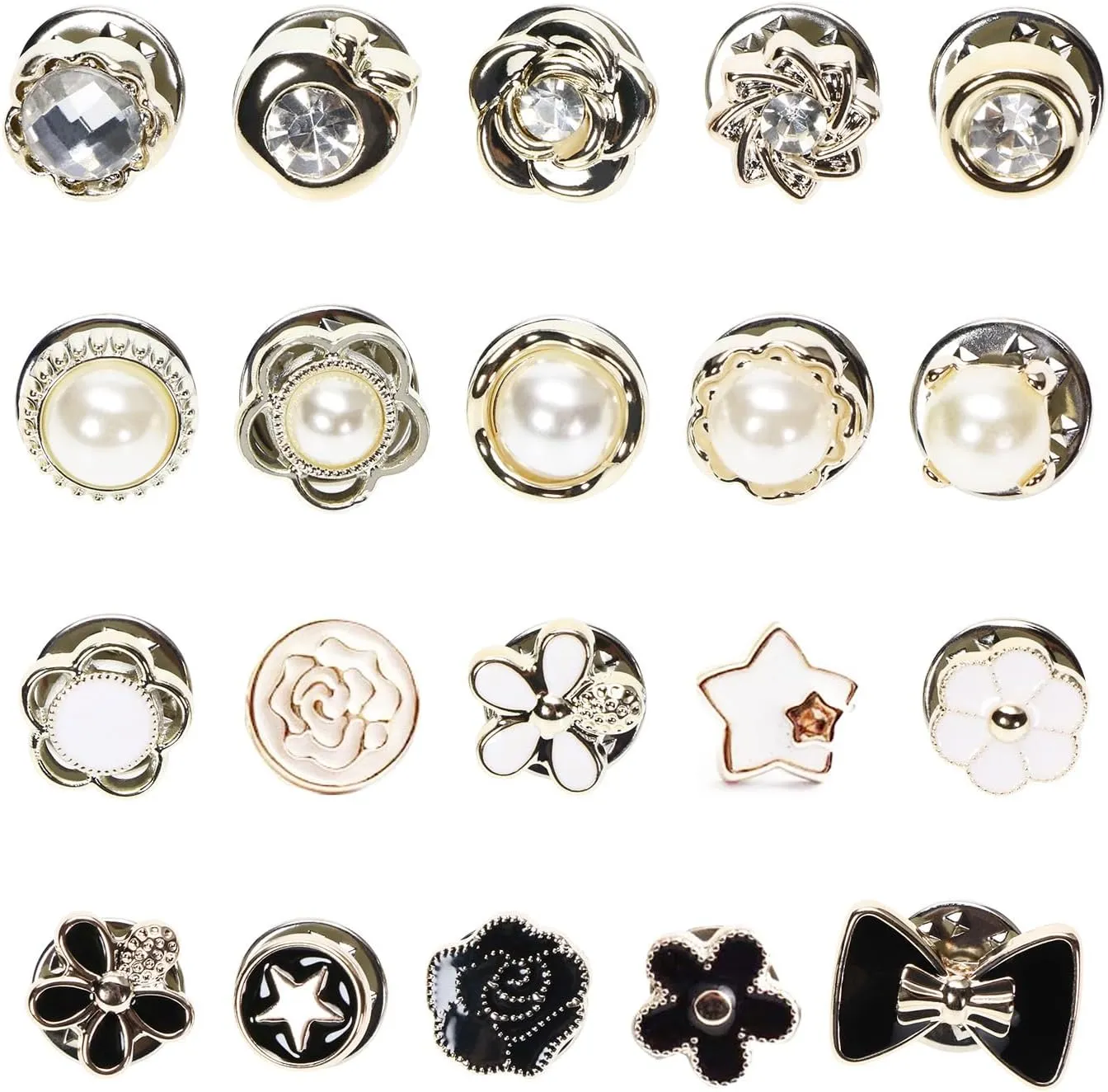 Women Shirt Brooch Pins 20Pcs Mini Cover Up Enamel Safety Lapel Pins Buttons Sweater Shawl Clips for Coat Dress Clothes Decoration