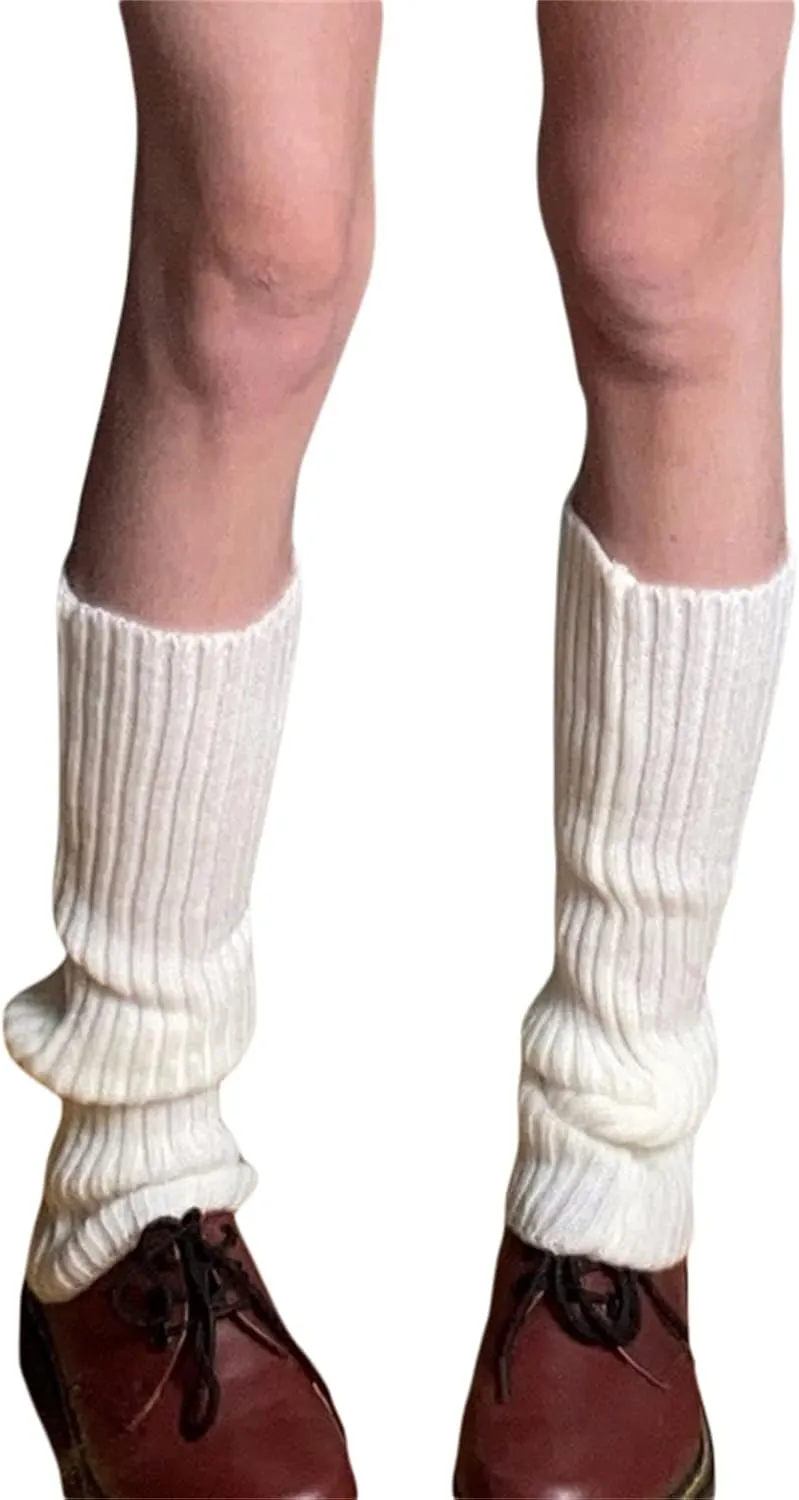 Womens And Girls Kawaii Leg Warmers 80s Harajuku Lolita Japanese Legwarmers Ankle Socks Knit Stockings Boot Socks