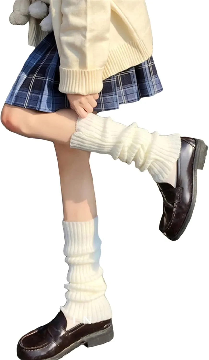 Womens And Girls Kawaii Leg Warmers 80s Harajuku Lolita Japanese Legwarmers Ankle Socks Knit Stockings Boot Socks