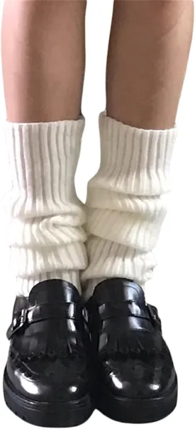 Womens And Girls Kawaii Leg Warmers 80s Harajuku Lolita Japanese Legwarmers Ankle Socks Knit Stockings Boot Socks