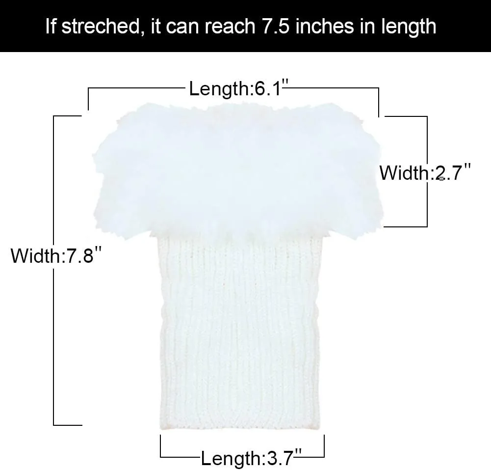 Womens Fur Trim Boot Cuff Top Cover Leg Warmers