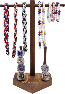 Wooden Baseball or Softball Drip Necklace Organizer Holder, Championship Ring Display Holder, Softball Ring Holder, Sports Ring Holder, Drip Necklace Championship Ring Holder Baseball Display Gift