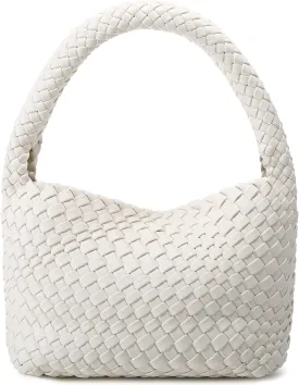 Woven Bag for Women, Small Vegan Leather Summer Beach Purse, and Travel Handbags Ladies' Retro Chic Shoulder Bags