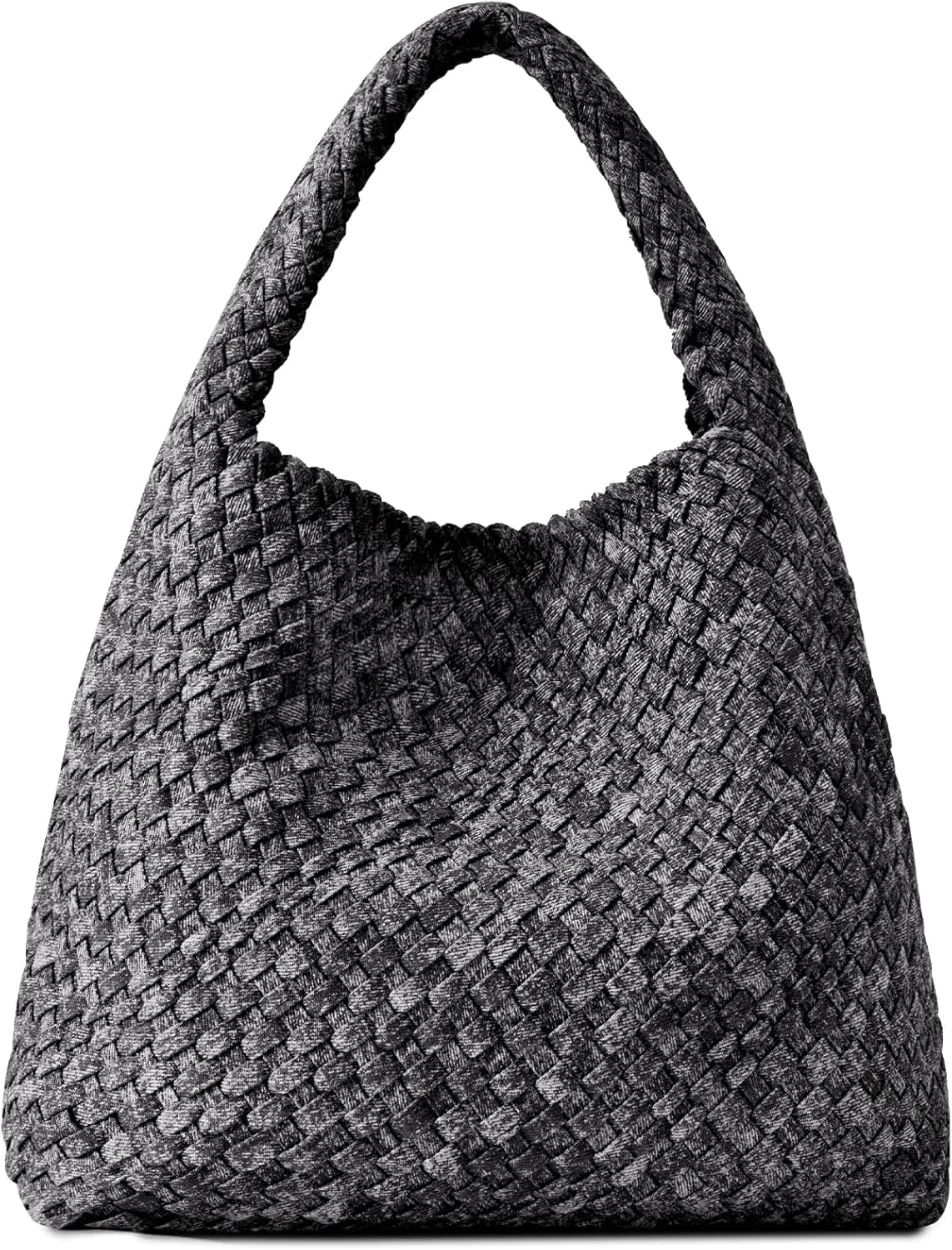 Woven Bag Purses and Handbags Woven Vegan Leather Tote Shoulder Top-Handle Bag With Purses for Women